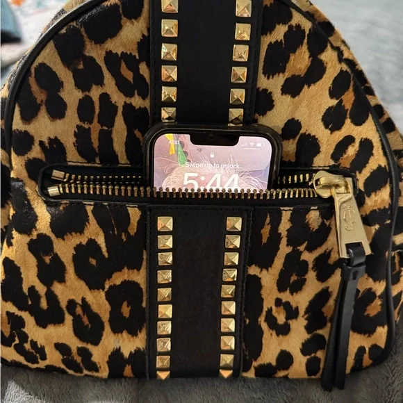 Juicy Couture Leopard Print Backpack with Gold Studs - Picture 3 of 7